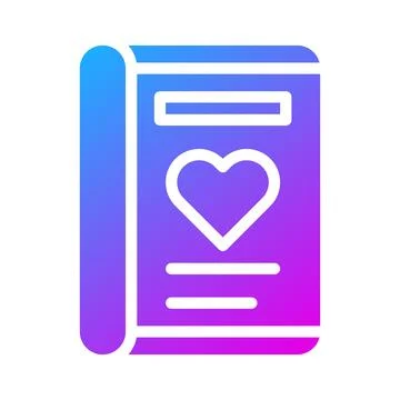 Card getting icon solid gradient style valentine illustration vector elemen.. Stock Illustration