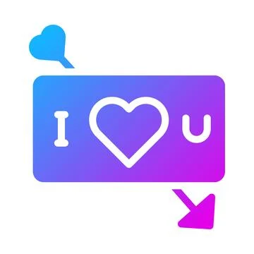 Card getting icon solid gradient style valentine illustration vector elemen.. Stock Illustration