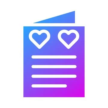 Card getting icon solid gradient style valentine illustration vector elemen.. Stock Illustration
