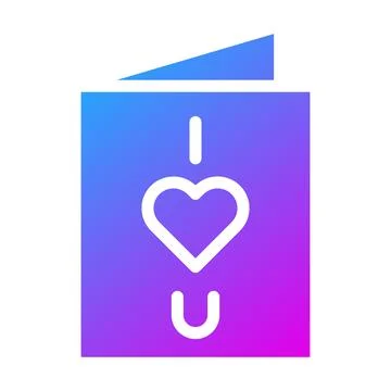 Card getting icon solid gradient style valentine illustration vector elemen.. Stock Illustration