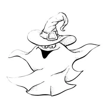 Card of ghost characters emoticons. Stock Illustration