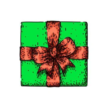 Card gift box top view sketch hand drawn vector イラスト素材