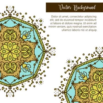 Card with glow mandala. Vector background. Geometric circle element. Islam, A Stock Illustration