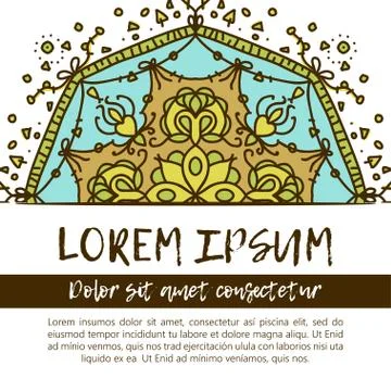 Card with glow mandala. Vector background. Geometric circle element. Islam, A Stock Illustration