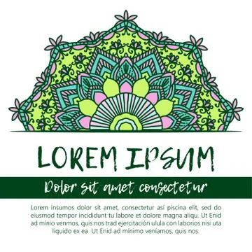 Card with glow mandala. Vector background. Geometric circle element. Islam, A Stock Illustration