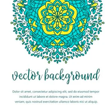Card with glow mandala. Vector background. Geometric circle element. Islam, A Stock Illustration