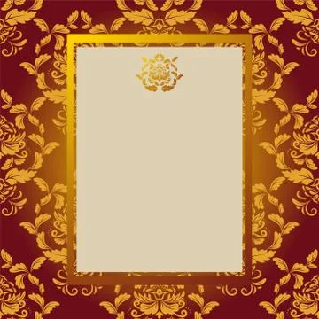 Card with gold elements Stock Illustration