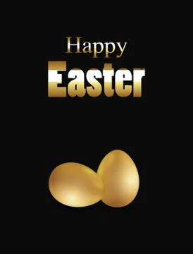Card with golden easter eggs Stock Illustration