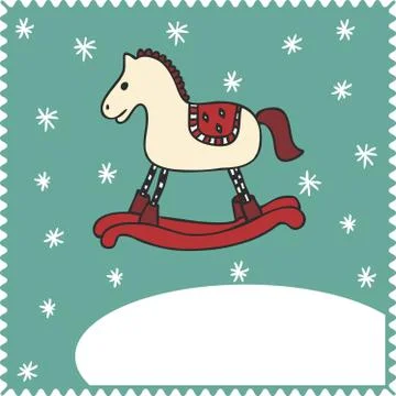 Card for greeting or congratulation on the blue background Stock Illustration