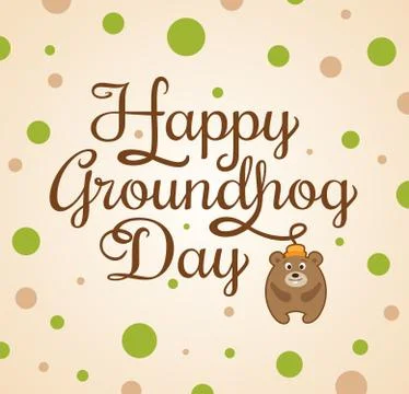 Card for Groundhog Day Stock Illustration