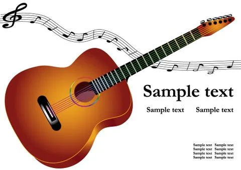 Card with guitar Stock Illustration