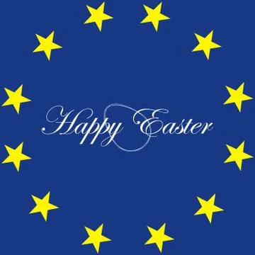 Card happy Easter for the European Union Stock Illustration