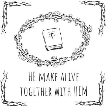 Card happy easter - He make alive together with Him Stock Illustration