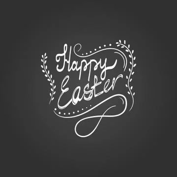 Card with Happy Easter lettering Stock Illustration