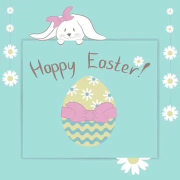 Card with "happy Easter" phrase Stock Illustration