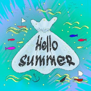 Card hello summer Stock Illustration