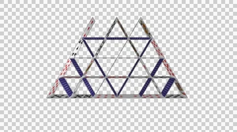 Card House - Spinning Loop - 01 - Alpha Channel - 30 fps Stock Footage 41441174
