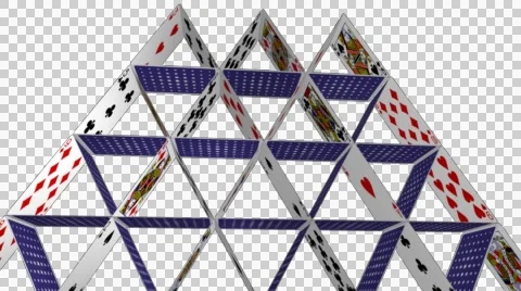 Card House - Spinning Loop - 02 - Alpha Channel - 30 fps Stock Footage 41442157