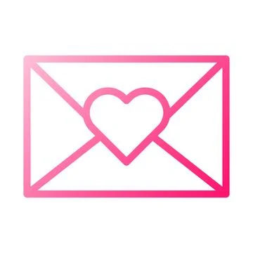 Card icon gradient red style valentine illustration vector element and symb.. Stock Illustration