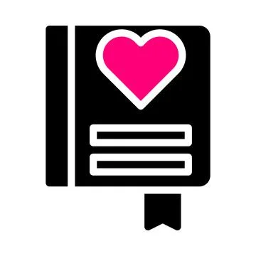 Card icon solid black pink style valentine illustration vector element and .. 스톡 일러스트