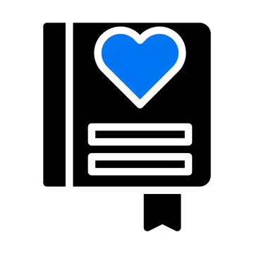 Card icon solid blue black style valentine illustration vector element and .. Stock Illustration