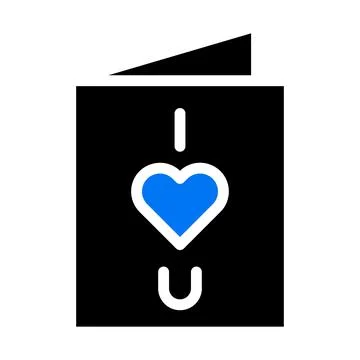 Card icon solid blue black style valentine illustration vector element and .. Illustrazione stock