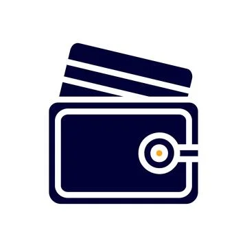 Card icon solid orange black business symbol illustration. 스톡 일러스트