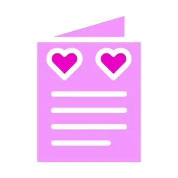 Card icon solid pink style valentine illustration vector element and symbol.. Stock Illustration