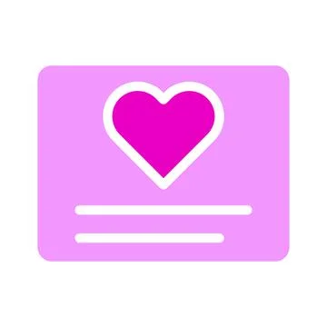 Card icon solid pink style valentine illustration vector element and symbol.. Stock Illustration