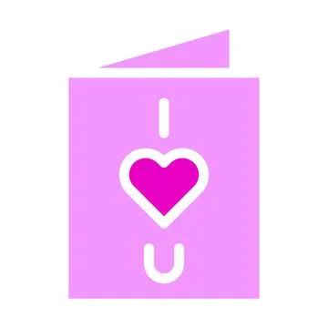 Card icon solid pink style valentine illustration vector element and symbol.. 库存插图
