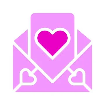 Card icon solid pink style valentine illustration vector element and symbol.. Stock Illustration