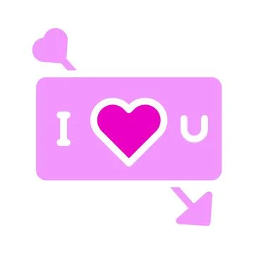 Card icon solid pink style valentine illustration vector element and symbol.. 스톡 일러스트