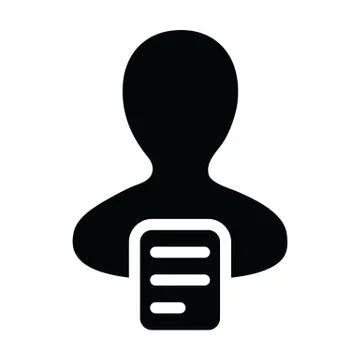 Card icon vector male person profile avatar with document symbol for business Illustrazione stock