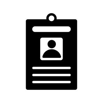 Card, id icon. Black vector graphics. Stock Photos