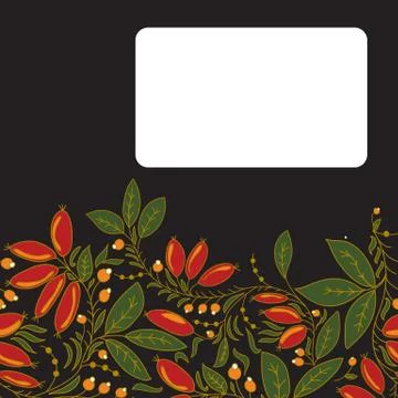 Card with the image of barberry Stock Illustration