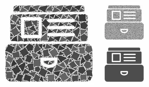Card index Composition Icon of Uneven Pieces Stockillustratie