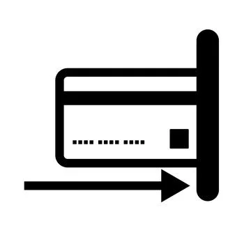 Card insertion. ATM card insertion slot. Vector. Stock Illustration