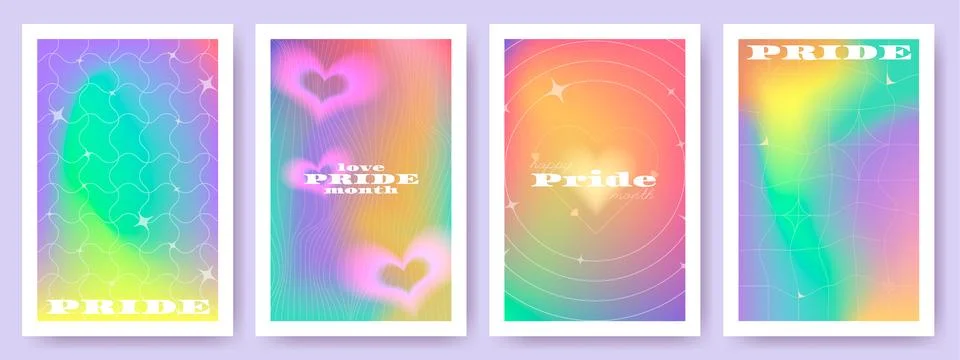 Card with iridescent gradient background Stock Illustration