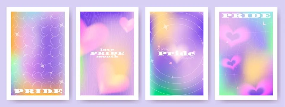 Card with iridescent gradient background Stock Illustration