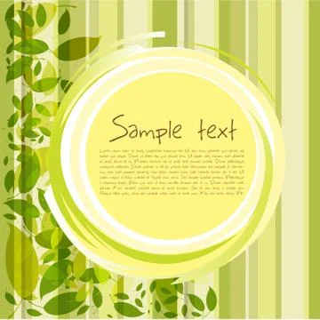 Card with leaves and sample text Stock Illustration