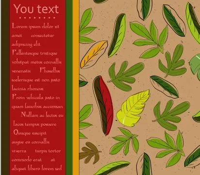 Card with leaves. Stock Illustration
