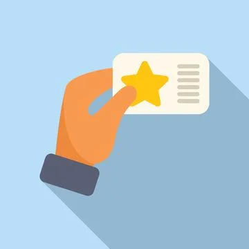 Card loyalty program in hand icon flat vector. Care vip Illustrazione stock