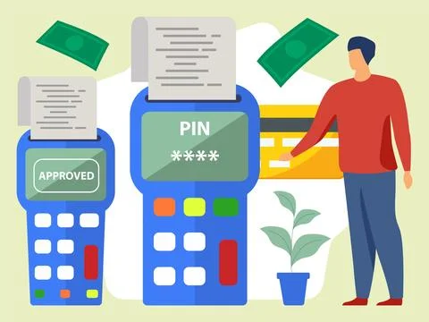 Card Machine Concept Illustration Stock Illustration