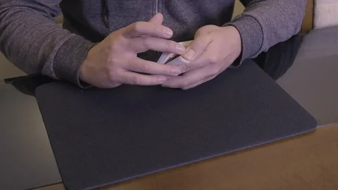 Card magic demonstration - Color change at the card table. Video stock 122330272