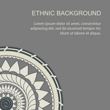 Card with mandala in boho style Stock Illustration