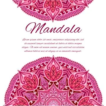 Card with mandala. Wedding circle element Stock Illustration