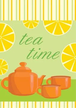 Card. menu tea service Stock Illustration