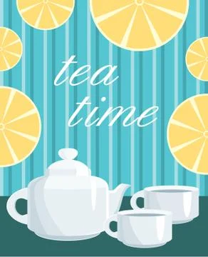 Card. menu tea service Stock Illustration