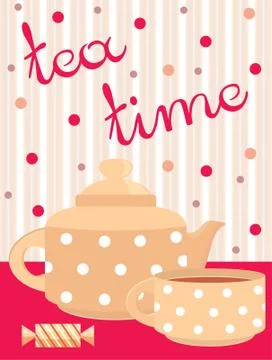 Card. menu tea service Stock Illustration