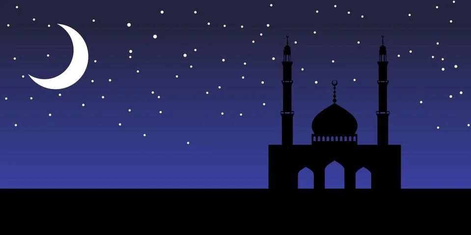 Card with mosque Stock Illustration